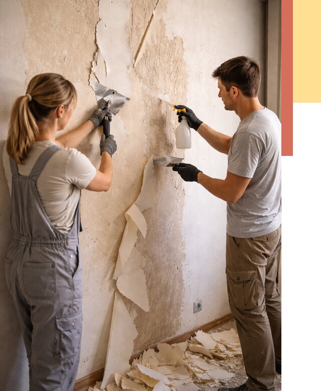 Снятие старых обоев в Людиново от 5343 руб. под ключ недорого | ОТДЕЛОЧНИК-Люд