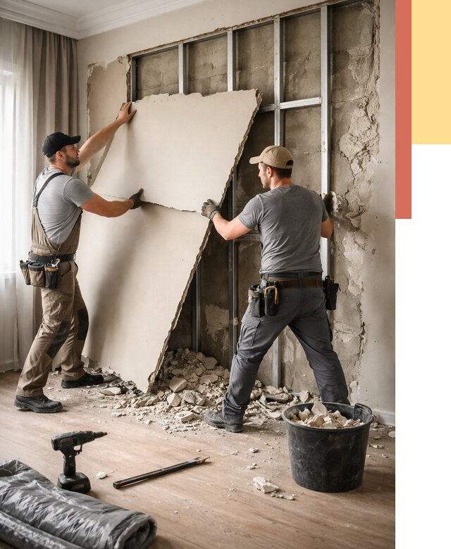 Демонтаж гипсокартона со стен в Людиново от 356 руб. — услуги демонтажа | ОТДЕЛОЧНИК-Люд