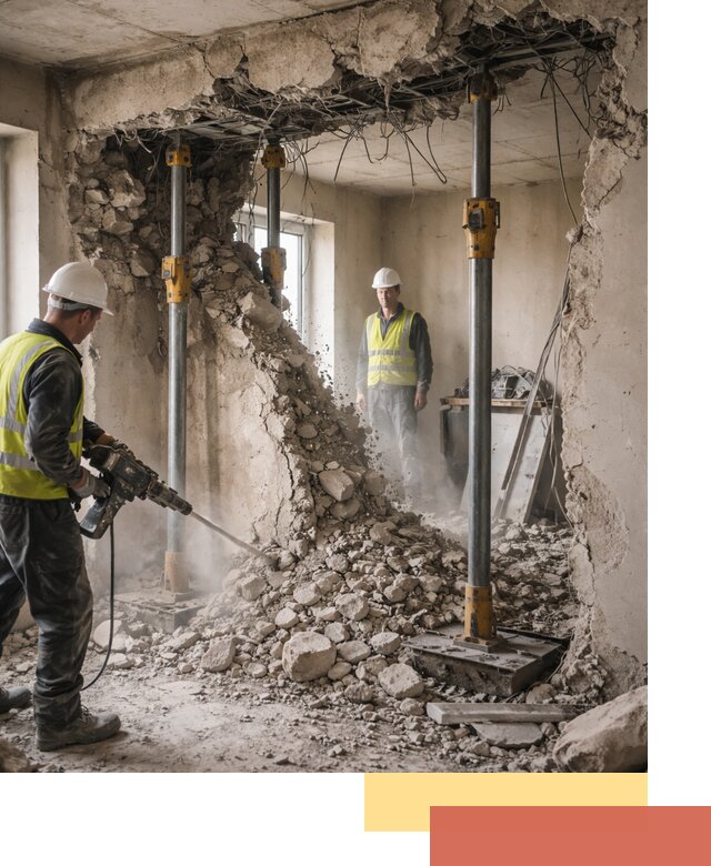 Снос несущих стен в Людиново с гарантией безопасности и качества