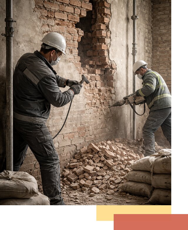 Демонтаж кирпичных стен в Людиново быстро и безопасно