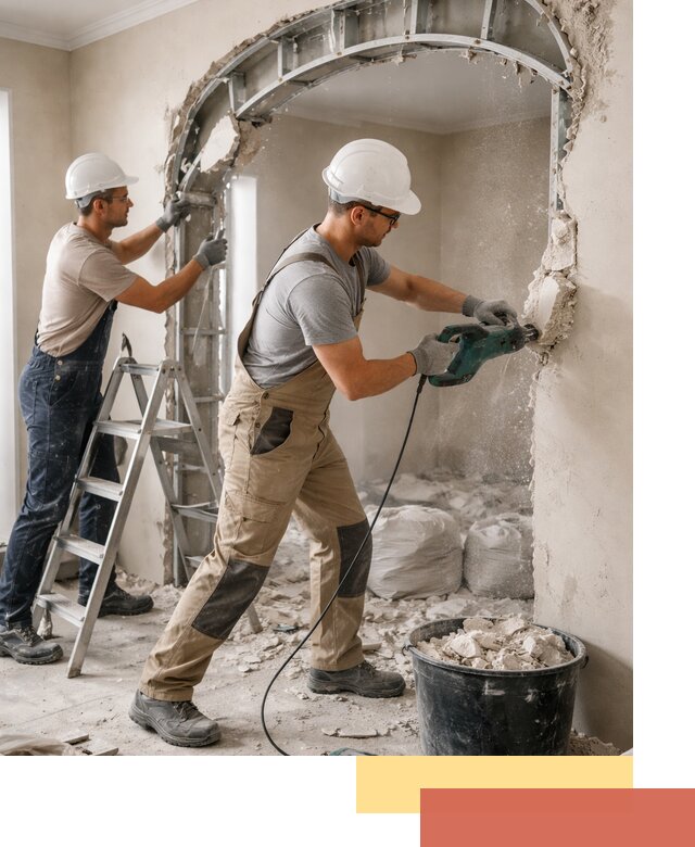 Демонтаж гипсокартонной арки в Людиново быстро и аккуратно