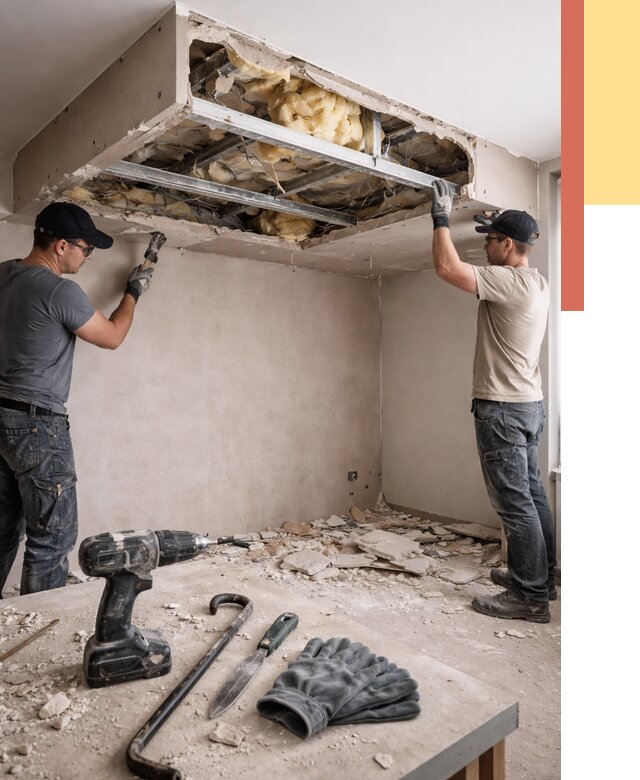 Демонтаж короба из гипсокартона в Людиново от 1547 руб. — быстро и недорого | ОТДЕЛОЧНИК-Люд