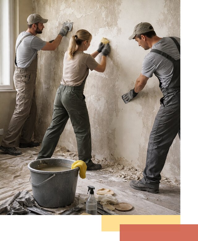 Очистка стен от клея и грунтовки в Людиново качественно и быстро