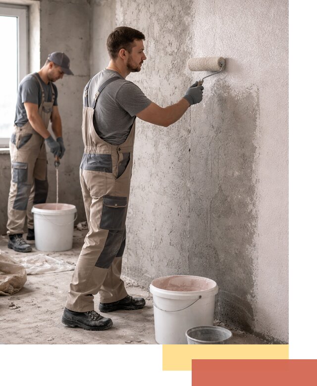 Нанесение бетоноконтакта на стены в Людиново для последующей отделки