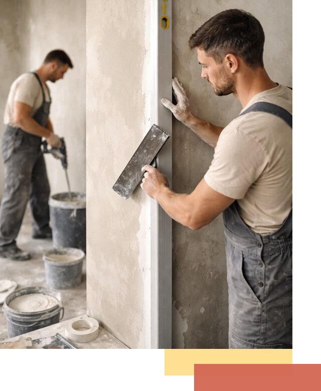 Выведение углов стен в Людиново: монтаж и оштукатуривание