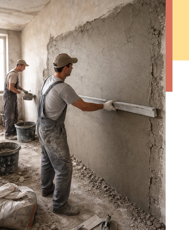 Цементная штукатурка стен в Людиново от 4580 руб/м2 — быстро и недорого | ОТДЕЛОЧНИК-Люд