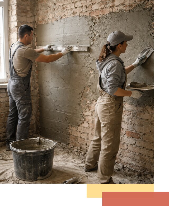 Штукатурка кирпичных стен в Людиново — качественно и надежно