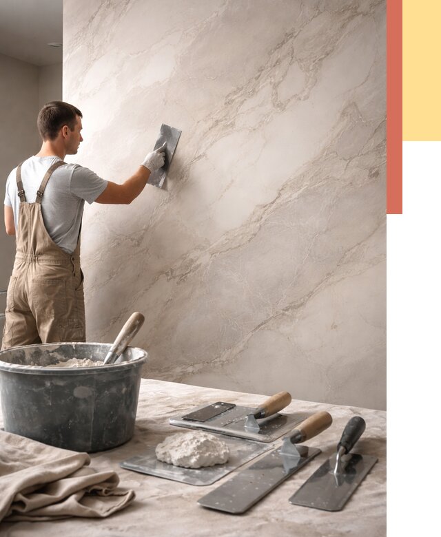 Декоративная штукатурка под мрамор в Людиново от 2850 руб./м² — быстро и недорого | ОТДЕЛОЧНИК-Люд