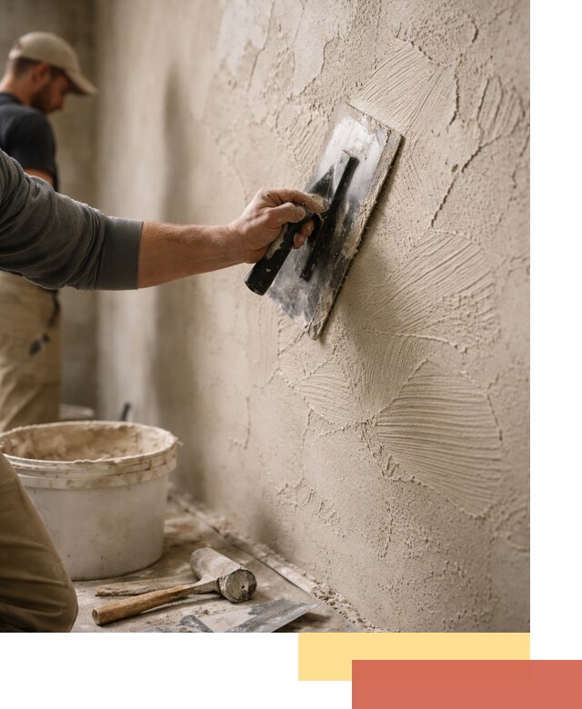 Фактурная штукатурка стен в Людиново — монтаж, отделка, реставрация