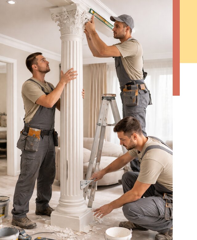 Установка декоративных колонн в Людиново от 12214 руб. под ключ | ОТДЕЛОЧНИК-Люд