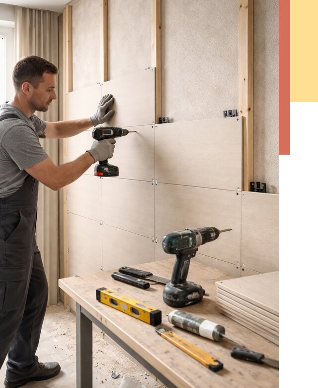 Монтаж МДФ панелей на стены в Людиново от 1272 руб. под ключ | ОТДЕЛОЧНИК-Люд