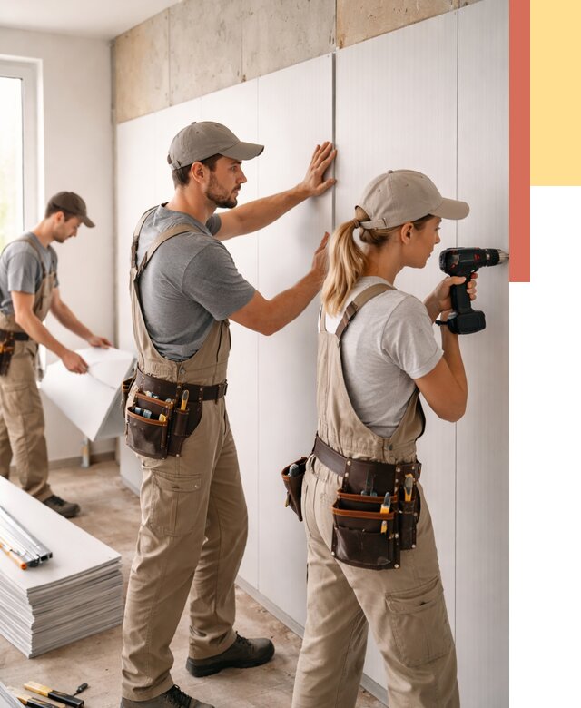 Монтаж ПВХ панелей на стены в Людиново от 458 руб/м2 — быстро и недорого | ОТДЕЛОЧНИК-Люд