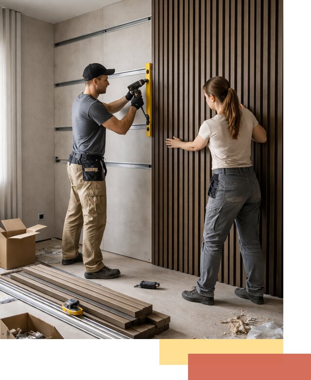 Монтаж реечных панелей на стены в Людиново