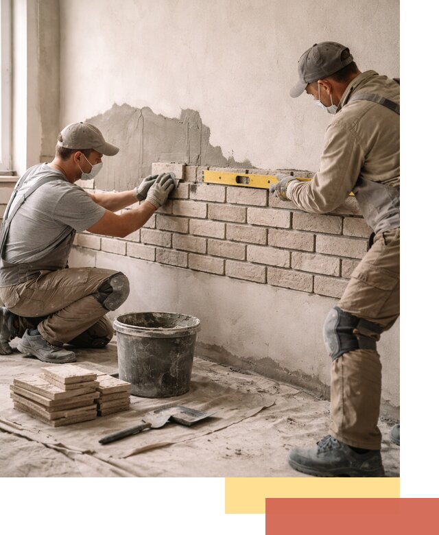 Монтаж декоративного кирпича профессионально в Людиново