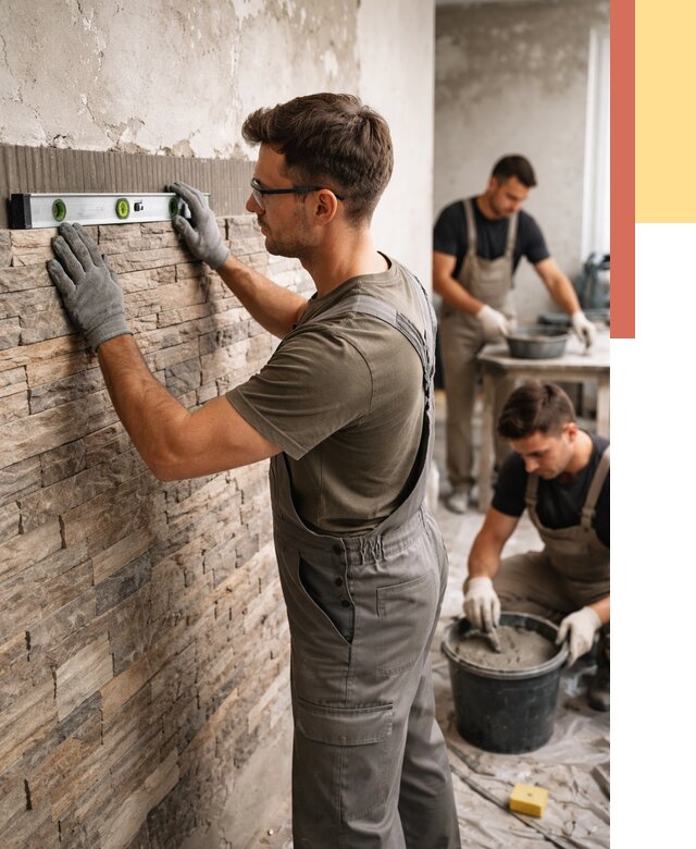 Монтаж искусственного камня в Людиново от 4580 руб. под ключ | ОТДЕЛОЧНИК-Люд