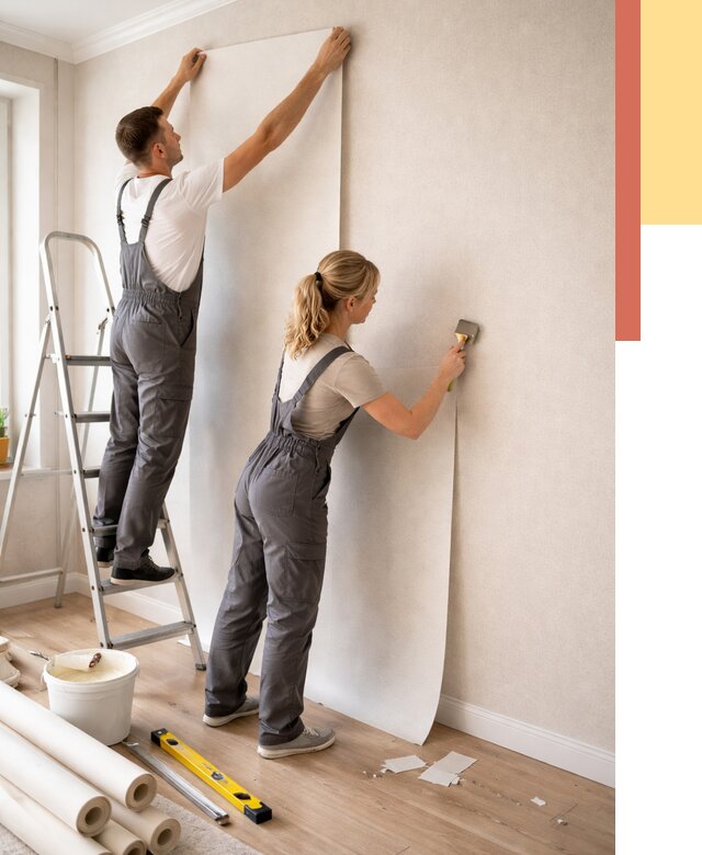 Поклейка флизелиновых обоев в Людиново от 6107 руб. | Быстро и недорого — ОТДЕЛОЧНИК-Люд