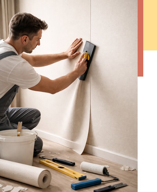 Поклейка виниловых обоев в Людиново от 4580 руб. | Быстро и недорого — ОТДЕЛОЧНИК-Люд