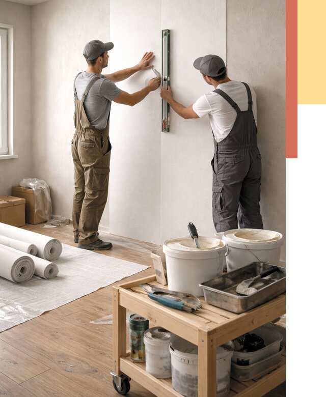 Поклейка стеклообоев в Людиново от 6616 руб. за м2 — быстро и недорого | ОТДЕЛОЧНИК-Люд