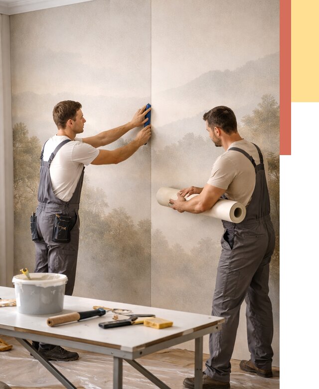 Поклейка фотообоев в Людиново от 8651 руб/м² — быстро и недорого | ОТДЕЛОЧНИК-Люд