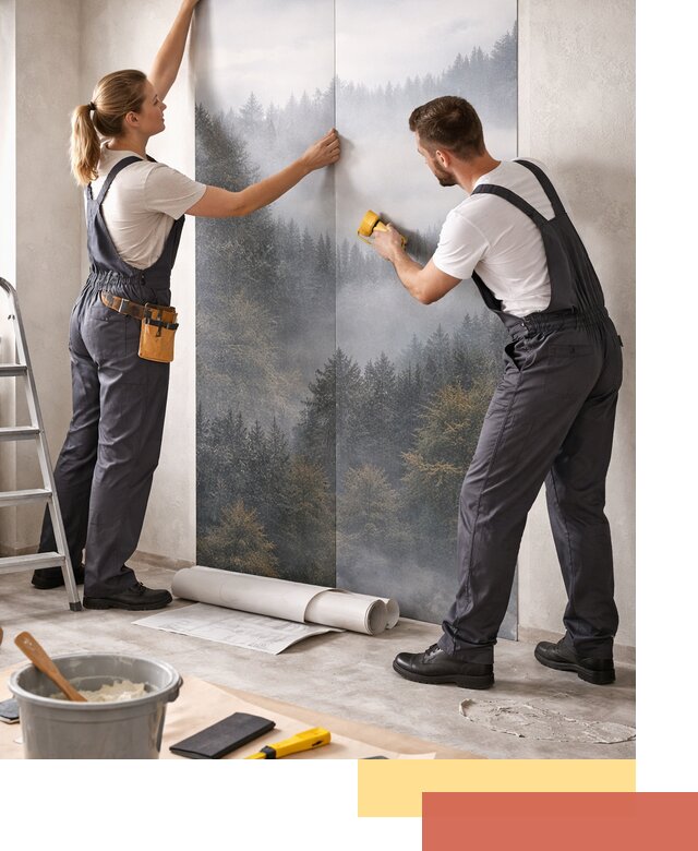 Поклейка фотообоев профессионально в Людиново под ключ