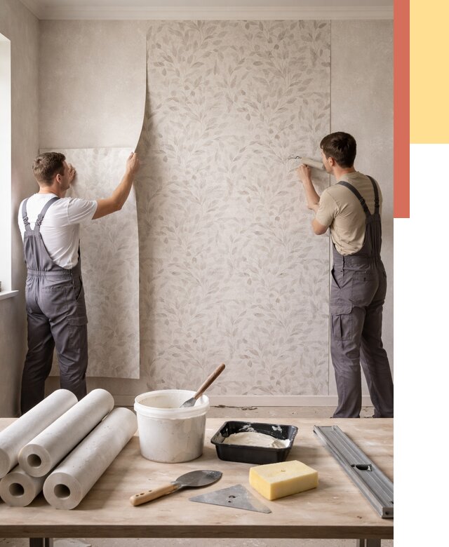 Поклейка обоев с подбором рисунка в Людиново от 3562 руб. | ОТДЕЛОЧНИК-Люд - быстро и недорого