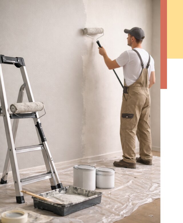 Покраска стен латексной краской в Людиново от 4580 руб. за м2 | ОТДЕЛОЧНИК-Люд