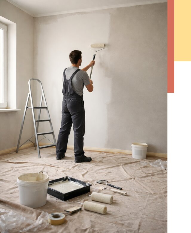 Покраска стен моющейся краской в Людиново от 356 руб./м² — быстро и недорого | ОТДЕЛОЧНИК-Люд