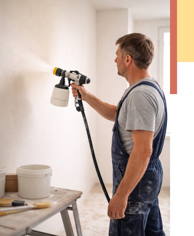 Покраска стен краскопультом в Людиново от 7634 руб. — механизированная покраска | ОТДЕЛОЧНИК-Люд