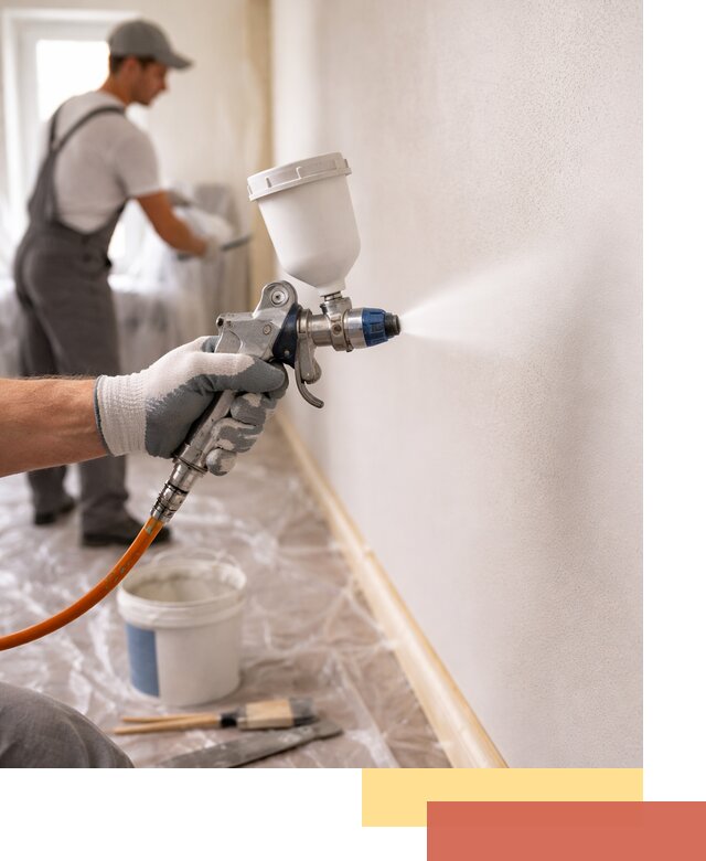 Покраска стен краскопультом в Людиново быстро и качественно