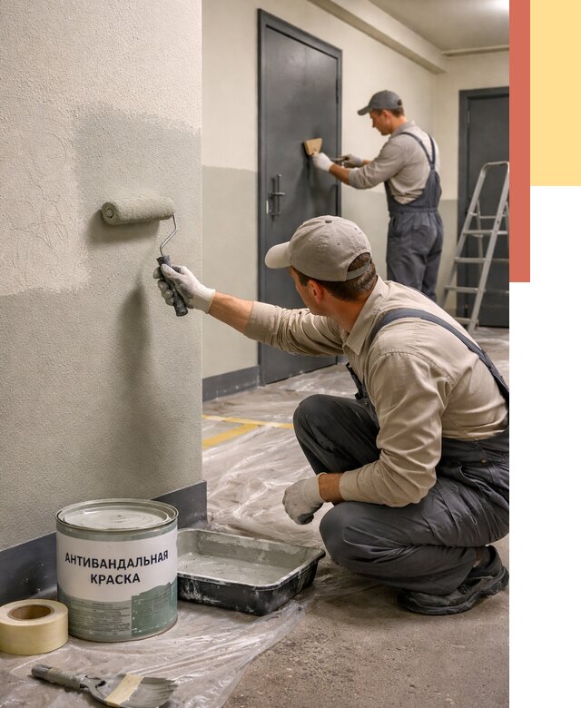 Покраска стен антивандальной краской в Людиново от 4580 руб./м² под ключ | ОТДЕЛОЧНИК-Люд