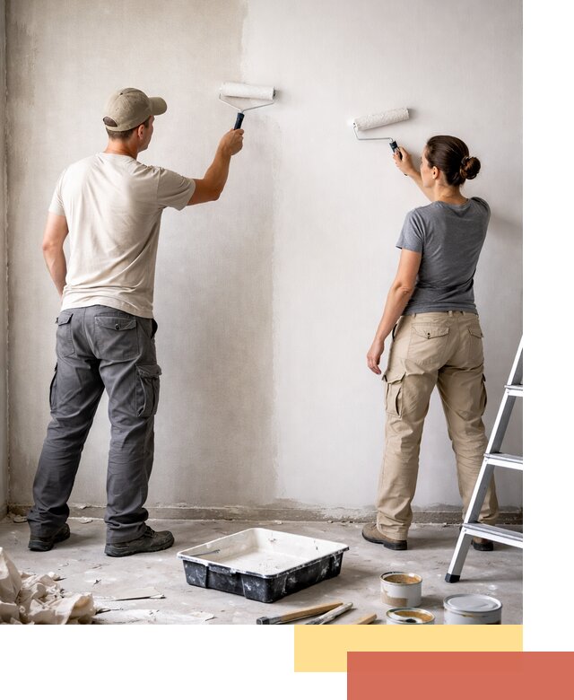 Окраска стен по стеклохолсту в Людиново качественно и долговечно