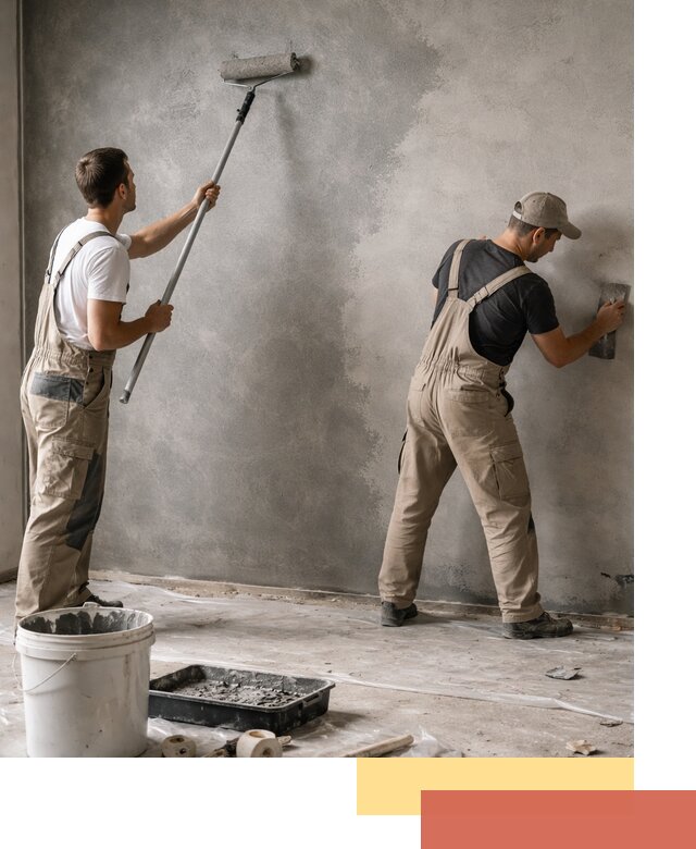 Покраска стен под бетон в Людиново профессионально и недорого