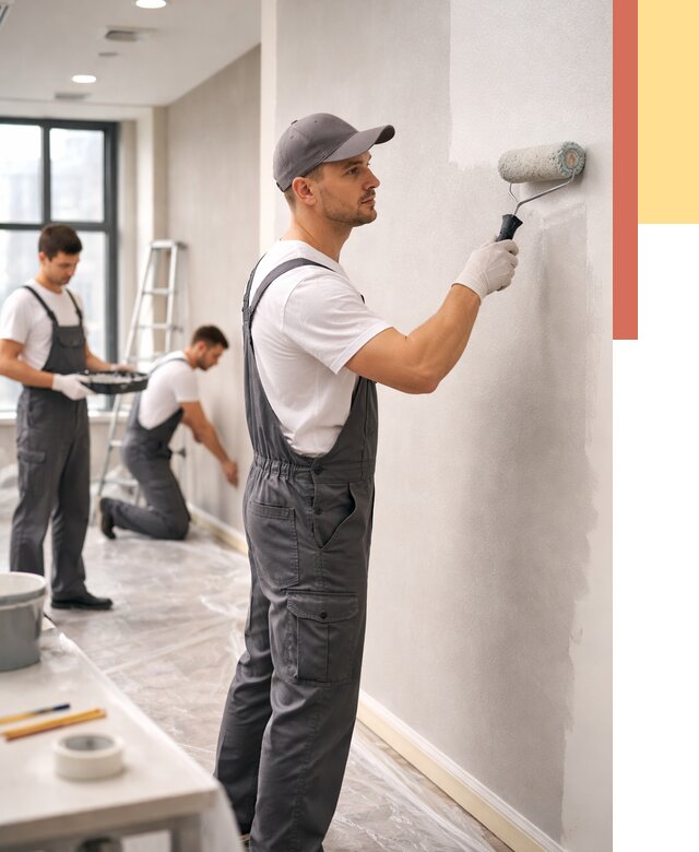 Покраска стен в офисе в Людиново от 8651 руб. — быстро и недорого | ОТДЕЛОЧНИК-Люд