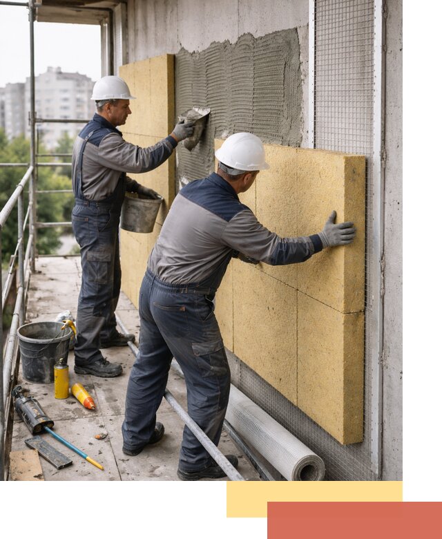 Утепление стен зданий и домов в Людиново качественно и надежно