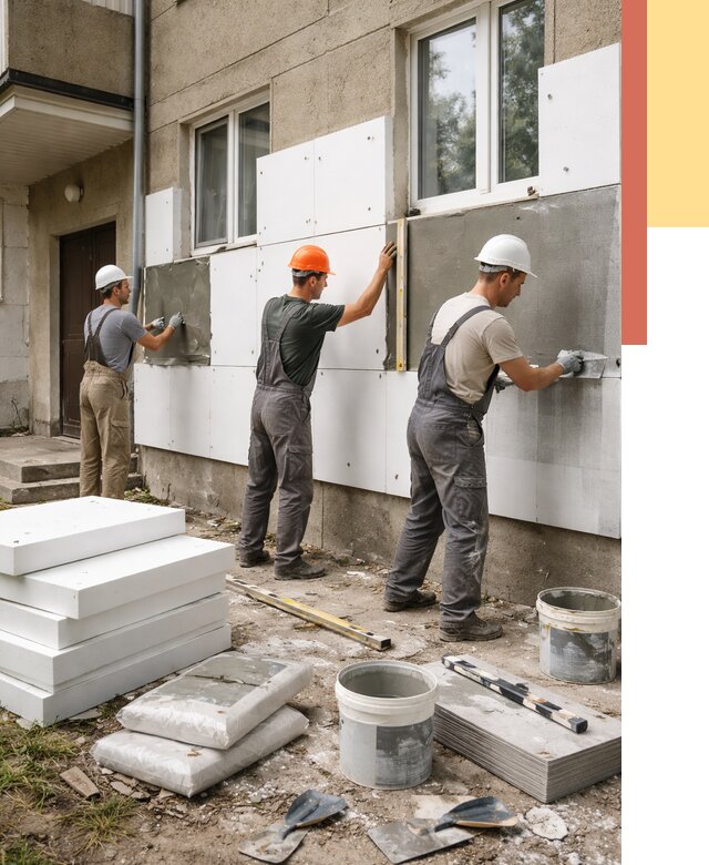 Утепление стен пенопластом в Людиново от 1781 руб. — недорого и под ключ | ОТДЕЛОЧНИК-Люд