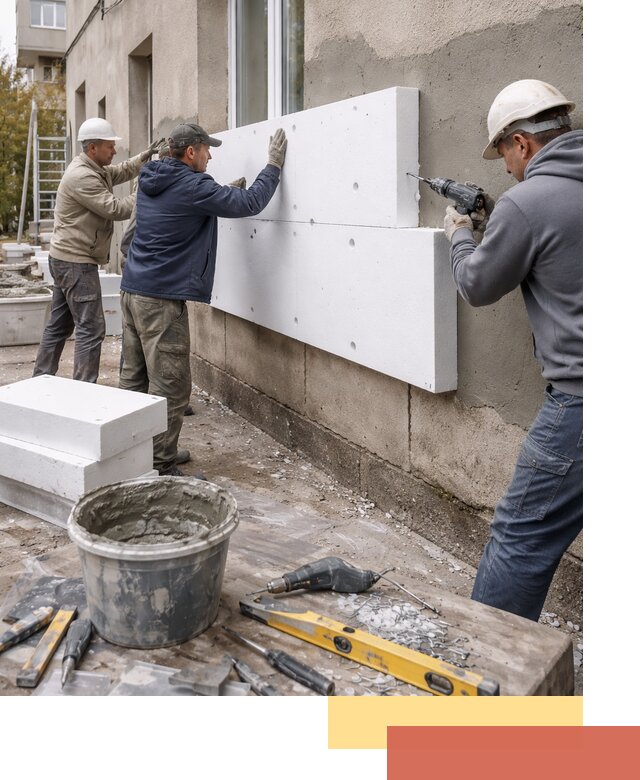 Утепление наружных стен пенопластом в Людиново