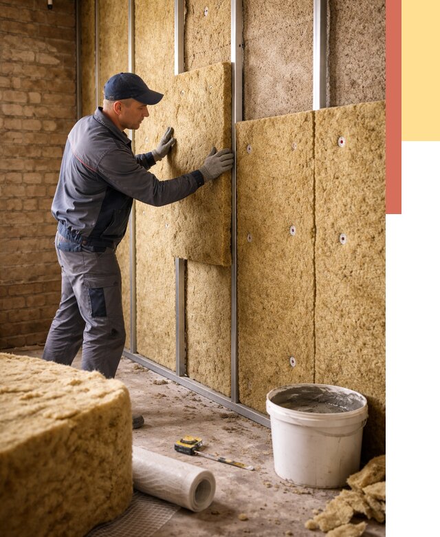 Утепление стен минватой в Людиново от 1374 руб./м2 — недорого и быстро | ОТДЕЛОЧНИК-Люд