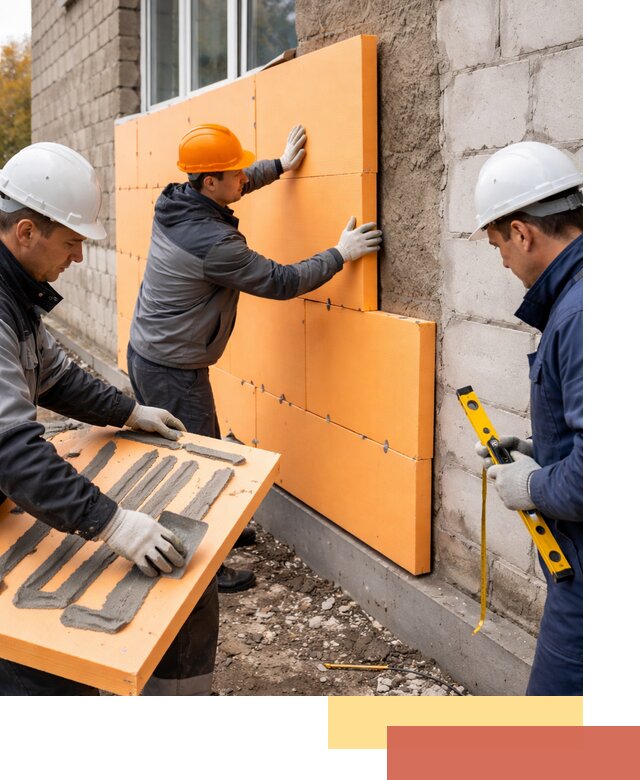 Утепление фасада пеноплексом под ключ в Людиново