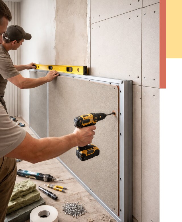 Шумоизоляция стен панелями ЗИПС в Людиново от 2239 руб./м² под ключ | ОТДЕЛОЧНИК-Люд