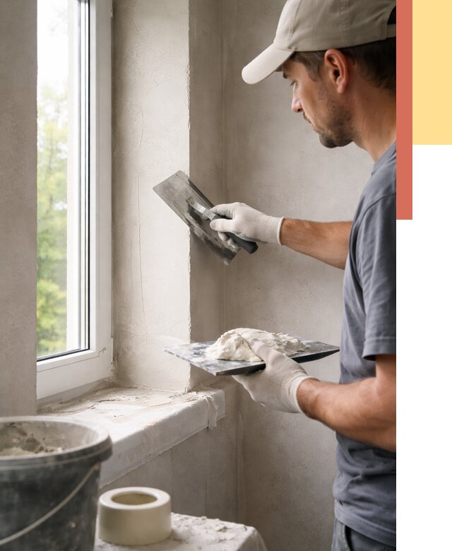 Штукатурка откосов в Людиново от 4580 руб/м² — услуги и выравнивание под ключ | ОТДЕЛОЧНИК-Люд