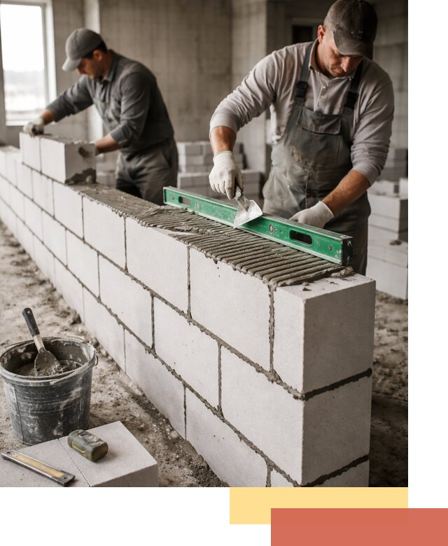 Кладка перегородок из газобетона в Людиново быстро и качественно
