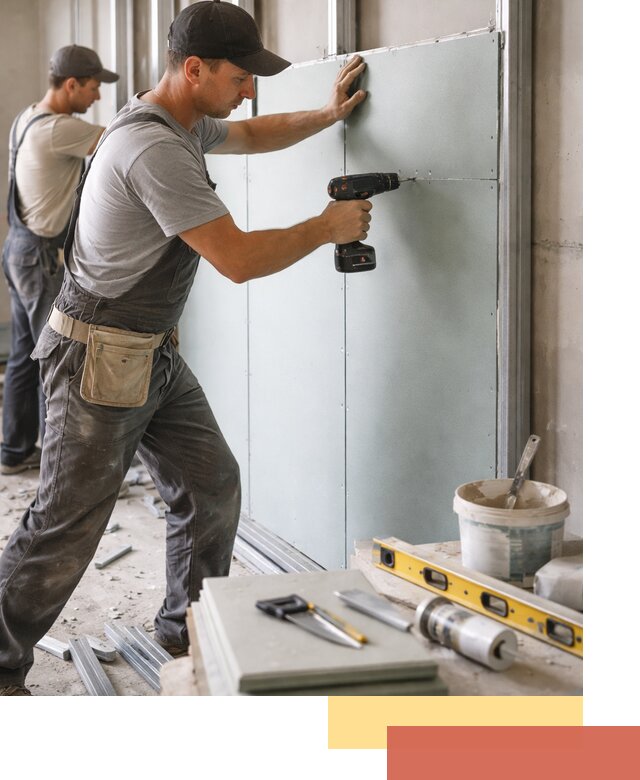 Кладка влагостойких перегородок ПГП в Людиново