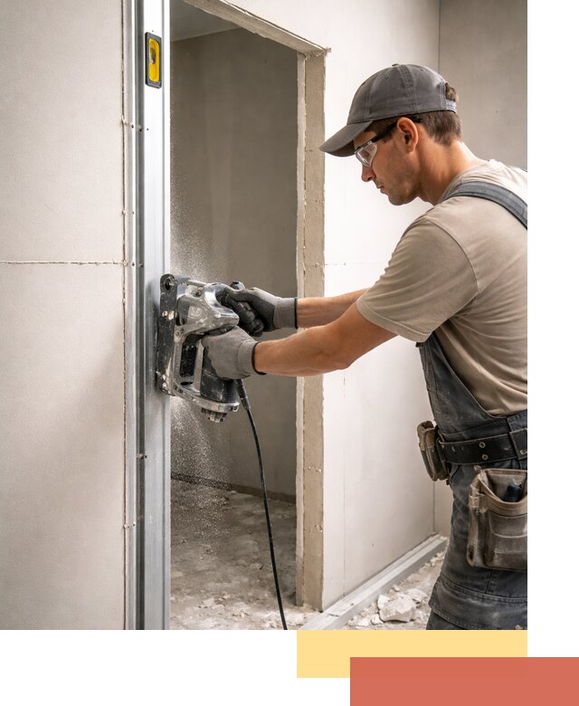 Устройство дверного проема в перегородке в Людиново