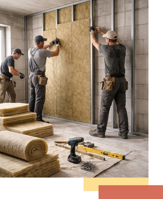 Шумоизоляция перегородок из блоков в Людиново — монтаж и защита шумоизоляцией