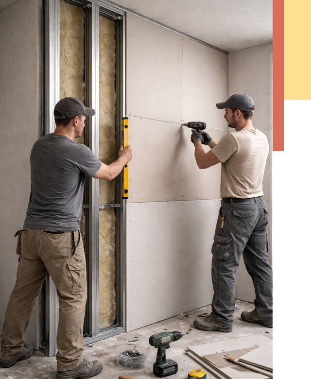 Монтаж двухслойной перегородки из гипсокартона в Людиново от 1476 руб. | ОТДЕЛОЧНИК-Люд