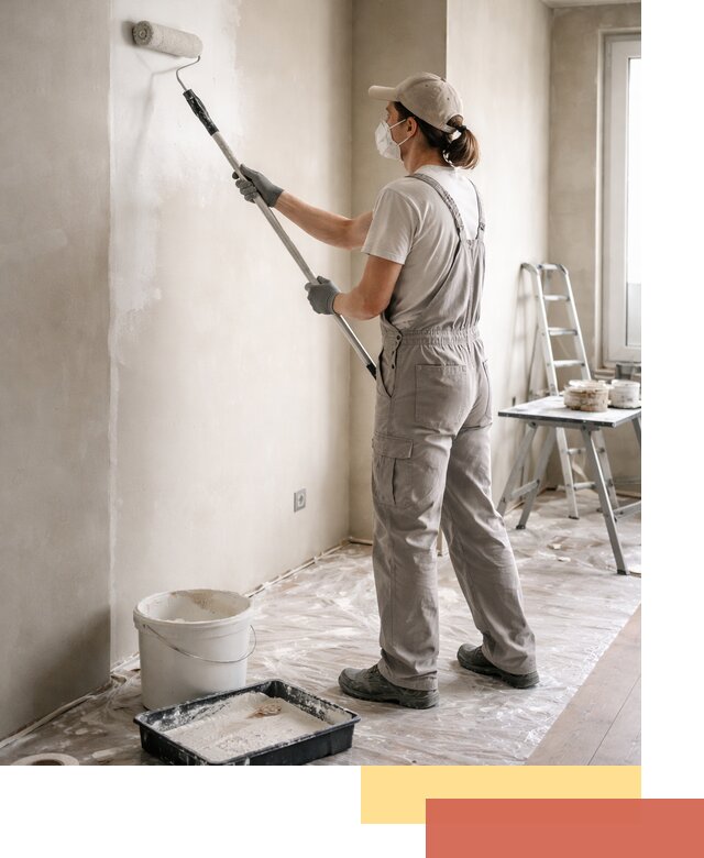 Покраска перегородок из гипсокартона в Людиново качественно и недорого