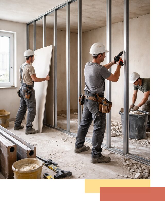 Перенос гипсокартонной перегородки в Людиново профессионально и быстро