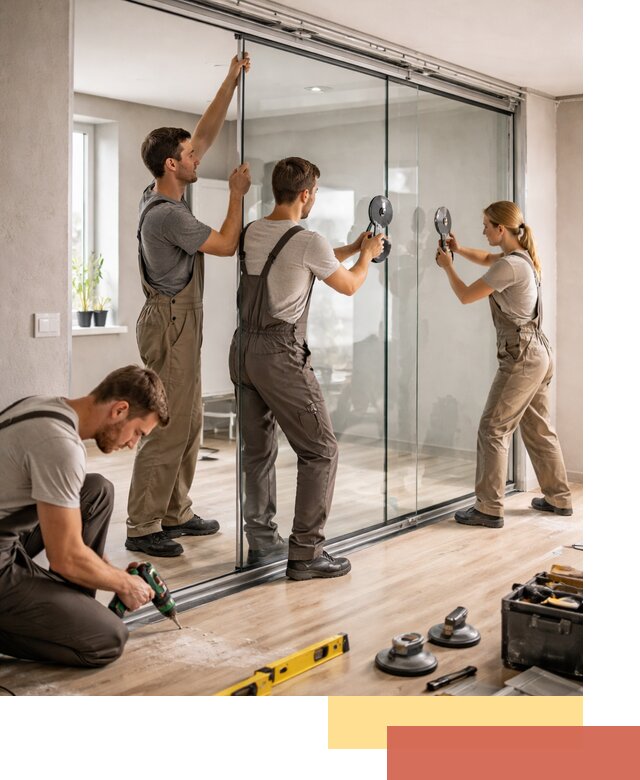 Изготовление стеклянных перегородок на заказ в Людиново