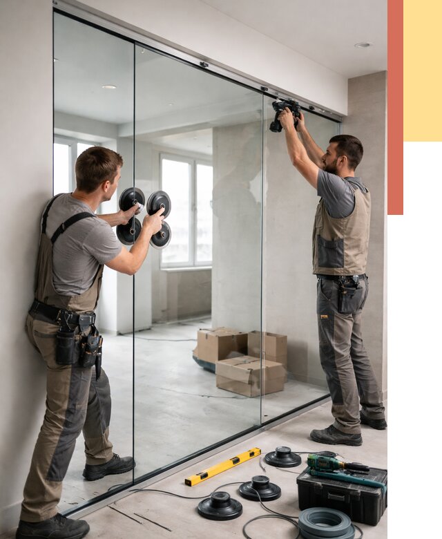 Монтаж стеклянных перегородок в Людиново от 6616 руб. | ОТДЕЛОЧНИК-Люд