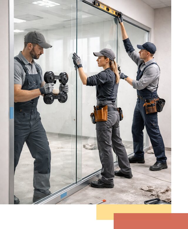 Профессиональный монтаж стеклянных перегородок в Людиново